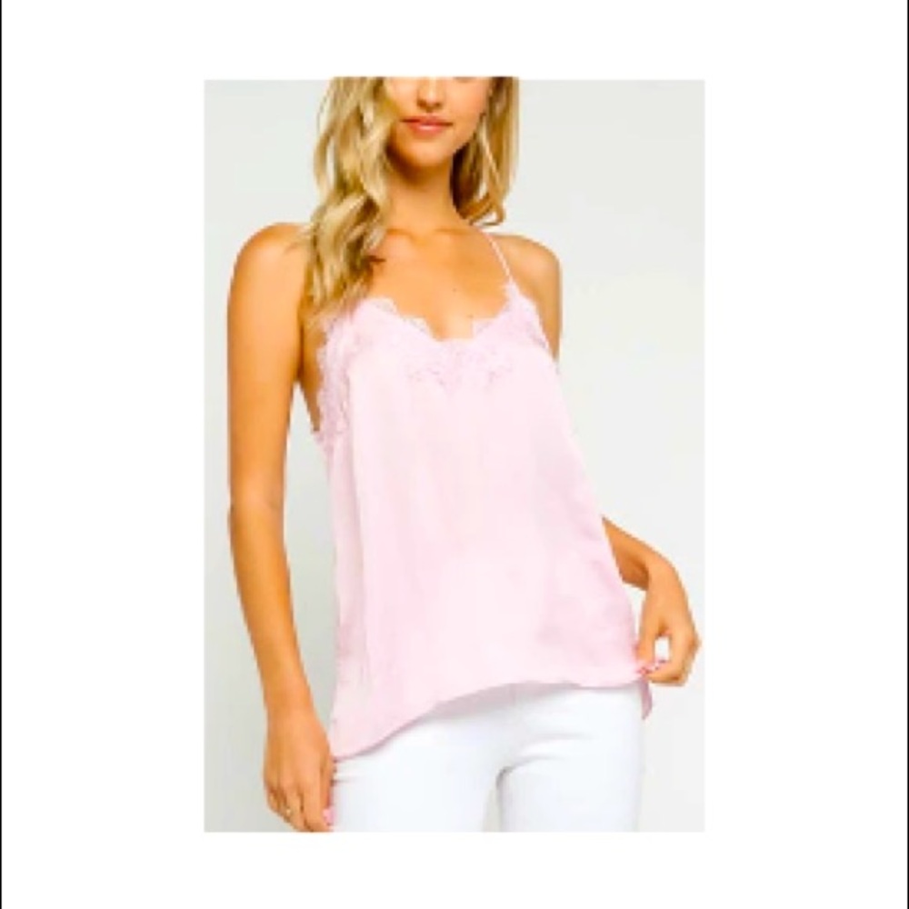 Pastel Pink Satin Tank Top
